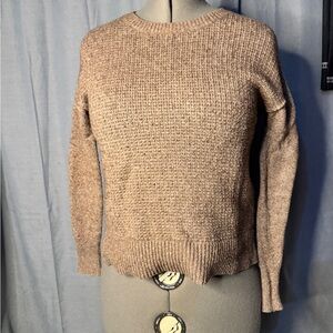 GAP Women's Heathered Brown Crew Neck Sweater